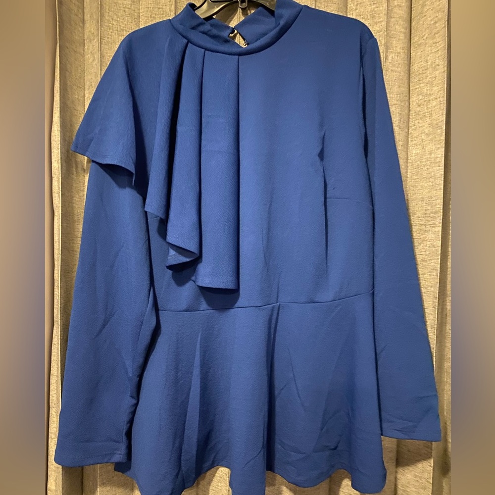 Ashley Stewart Royal Blue Long Sleeve Top Size 22/24